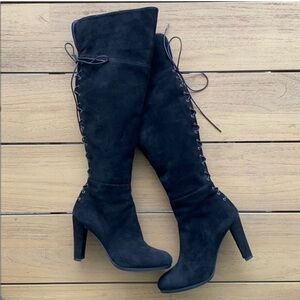 Stuart Weitzman Lacemeup Over the Knee Suede Boots